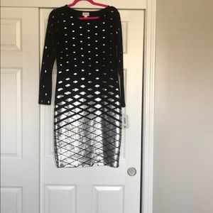 LulaRoe black and silver Debbie dress